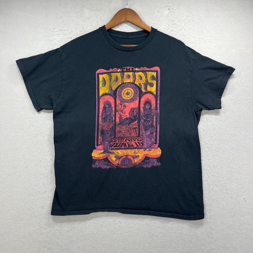 The Doors Graphic Tee Shirt Mens Medium Black Concert Poster Psychedelic Rock